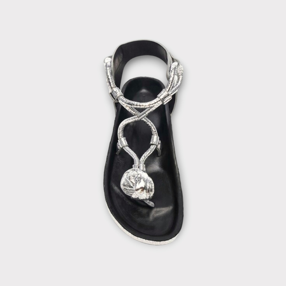 Isabel Marant Either Metallic Leather Sandals Tulip Bow Gladiator Womens Size 36 - Picture 5 of 15